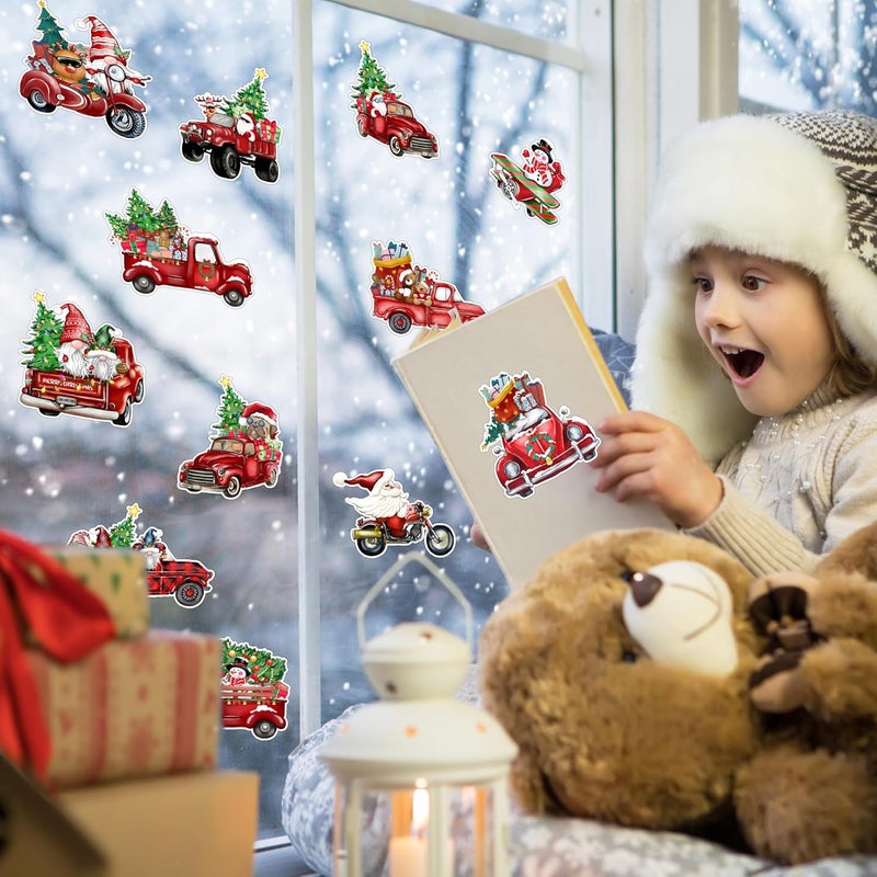 TREWAVE 48 Pcs Winter Christmas Gnome Truck Cutouts Christmas Bulletin Board Decorations Classroom Winter Holiday Cut-Outs Home School Bulletin Board Stickers for Wall Window - Image 5